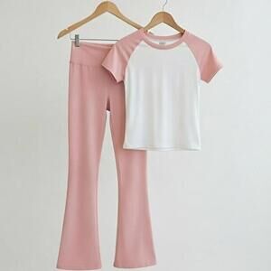 Sporty Chic Pink and White Lounge Sets